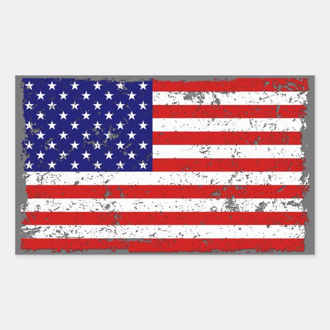 Falsche amerikanische Flaggenaufkleber Rechteckiger Aufkleber (Vorderseite)