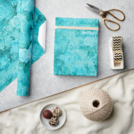 Falsche Blue-Rose-Collage Geschenkpapier