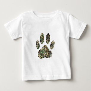 Falsche Camouflage Dog Paw Print Baby T-shirt
