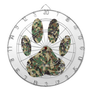 Falsche Camouflage Dog Paw Print Dartscheibe