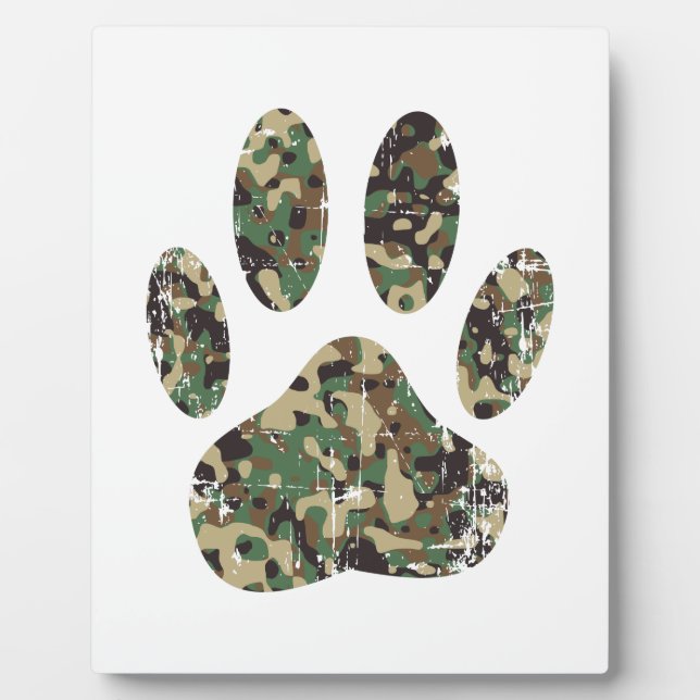 Falsche Camouflage Dog Paw Print Fotoplatte (Vorderseite)