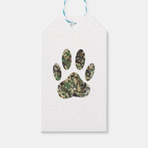 Falsche Camouflage Dog Paw Print Geschenkanhänger