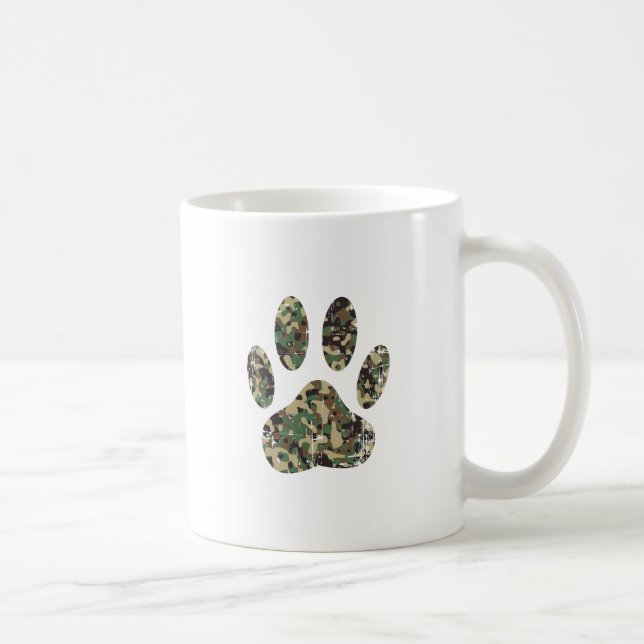 Falsche Camouflage Dog Paw Print Kaffeetasse (Rechts)