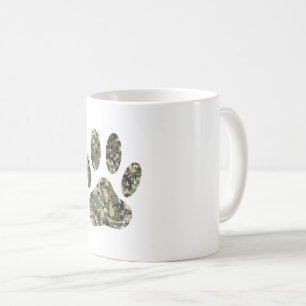 Falsche Camouflage Dog Paw Print Kaffeetasse