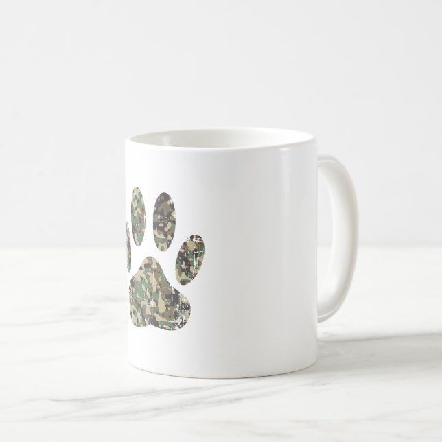 Falsche Camouflage Dog Paw Print Kaffeetasse (VorderseiteRechts)