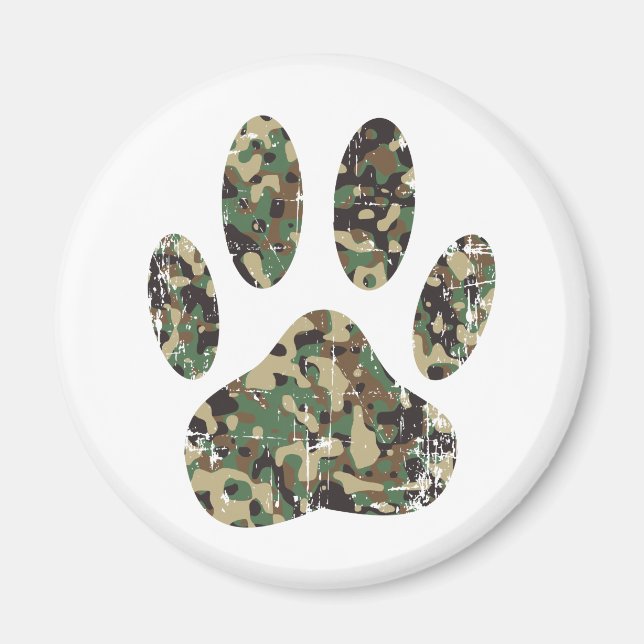 Falsche Camouflage Dog Paw Print Magnet (Vorne)