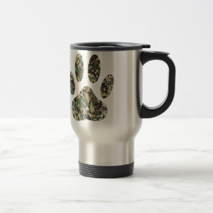 Falsche Camouflage Dog Paw Print Reisebecher