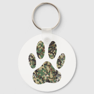 Falsche Camouflage Dog Paw Print Schlüsselanhänger