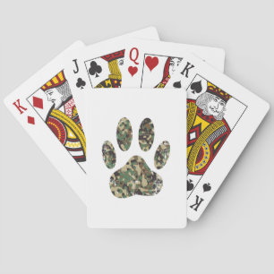 Falsche Camouflage Dog Paw Print Spielkarten