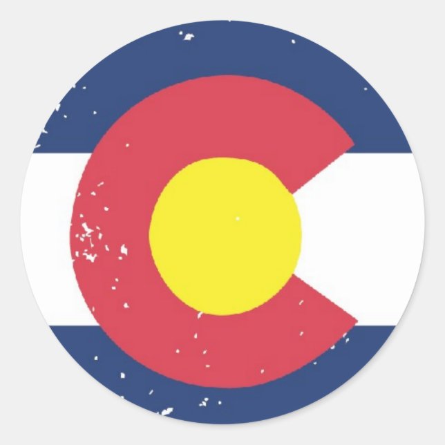 Falsche Colorado-Flagge Runder Aufkleber (Vorderseite)