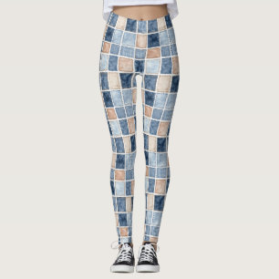Falsche Creme-Denim-Blue Jeans Leggings