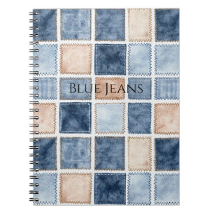 Falsche Creme-Denim-Blue Jeans Notizblock