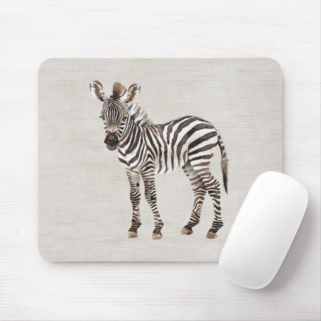 Falsche Creme Leinen Zebra Safari Tier Mousepad (Mit Mouse)