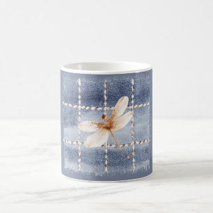 Falsche Denim Blue Jeans Kaffee Creme Libelle Kaffeetasse