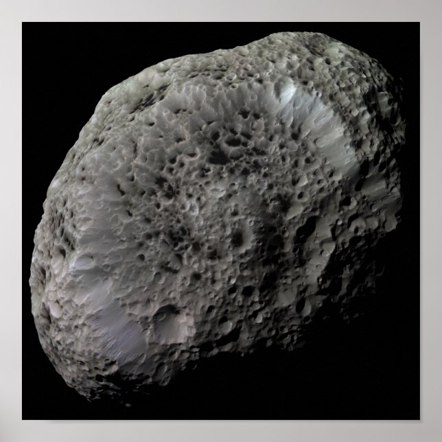 Falsche Farbansicht von Saturns Mondhyperion Poster (Vorne)