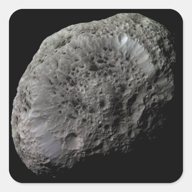 Falsche Farbansicht von Saturns Mondhyperion Quadratischer Aufkleber (Vorderseite)