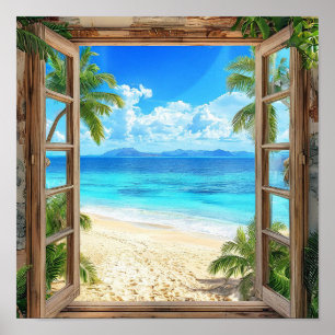 Falsche Fensterlandschaft Illusionsfenster Wandkun Poster