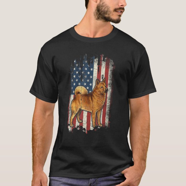 Falsche finnische Spitz-amerikanische Flagge Patri T-Shirt (Vorderseite)