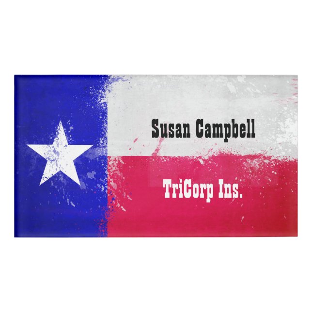 Falsche Flagge des Staates Texas Namenschild (Vorderseite)