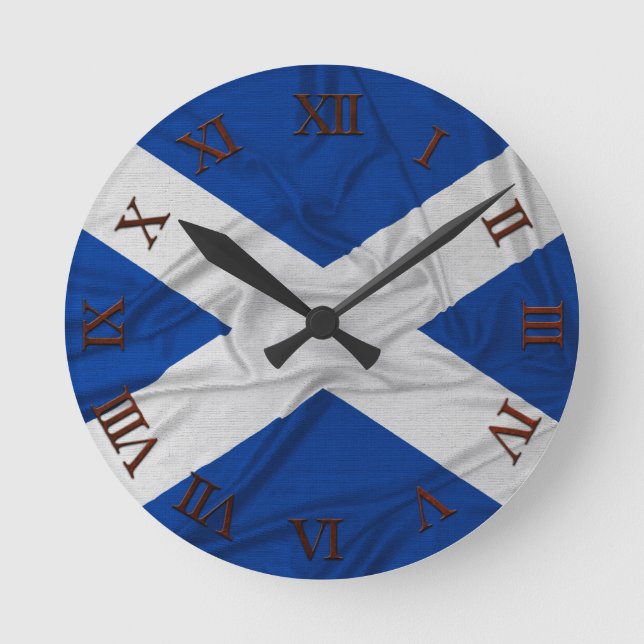 Falsche Flagge Schottlands Runde Wanduhr (Vorderseite)