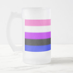 Falsche Genderfluid-Stolperflagge Mattglas Bierglas