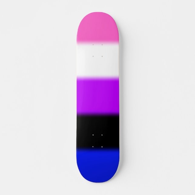 Falsche Genderfluid-Stolperflagge Skateboard (Vorne)