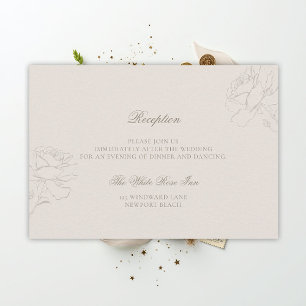 Falsche geprägte Rosen Ecru Klassische Hochzeitsem Begleitkarte