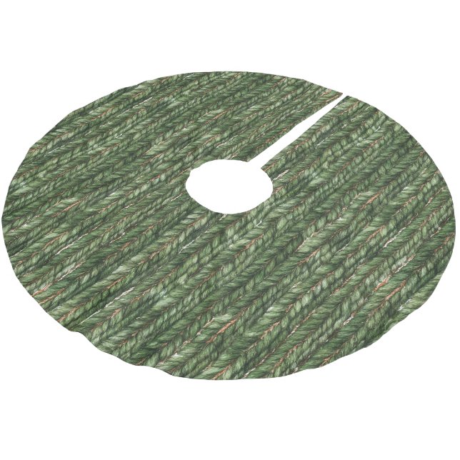 Falsche gewebte grüne Fäden Weihnachten Polyester Weihnachtsbaumdecke (Schrägansicht)
