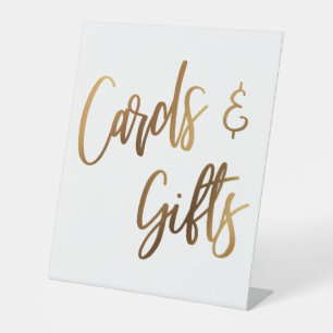 Falsche Gold Casual Handschrift Karten & Geschenke Sockelschild