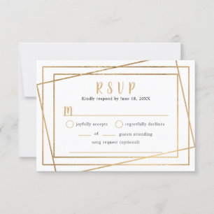 Falsche Gold geometrische Rahmen Hochzeitsbuffet R RSVP Karte