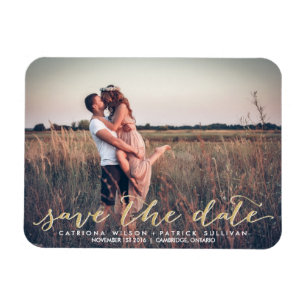 Falsche Gold Glitter Schrift Save the Date Magnete
