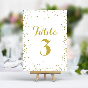 Falsche Gold-Glitterfolie Elegante Konfetti-Kleine Tischnummer