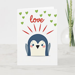 Falsche Gold-Liebes-Pinguin-Karte Karte