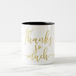 Falsche Goldfolie Schrift Danke Dankeschön Zweifarbige Tasse