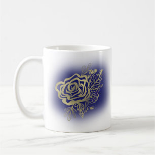 Falsche Goldfranzösische Rosenblume Kaffeetasse