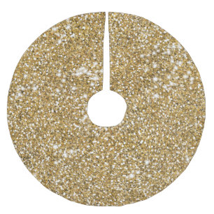 Falsche goldgelbe Glittertextur-Optik Grafik Polyester Weihnachtsbaumdecke