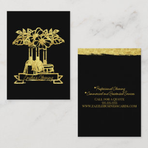 Falsche Goldreinigungs-Blumenpflanzen-Schrift-Logo Visitenkarte