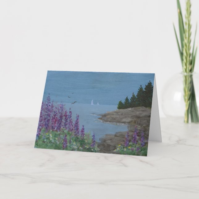 Falsche Grußkarten Maine Coast Lupins Karte (Vorderseite)