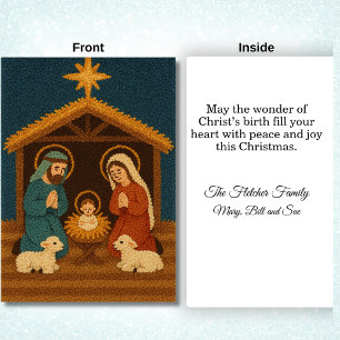 Falsche Haken-Öse-Christi-Geburtsszene Feiertagskarte