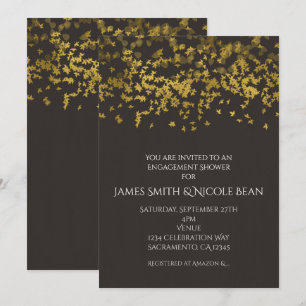 Falsche herbstliche fallende goldene Blätter, rust Einladung