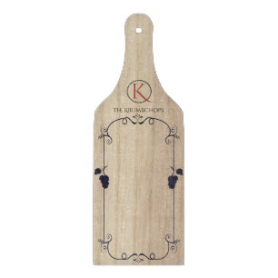 Falsche Holz-Trauben Monogramm Mini-Käsebrett Schneidebrett
