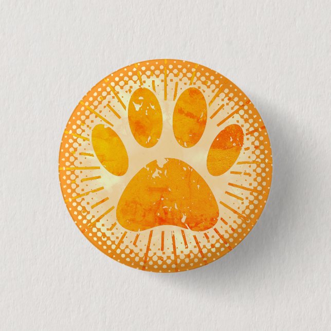 Falsche Hundeschleife Aquarellfarbe Button (Vorderseite)