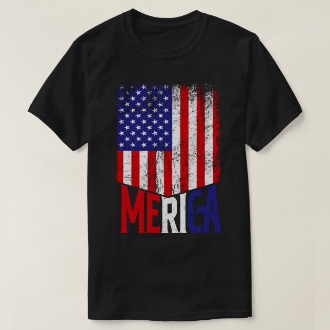 Falsche Merica-Flagge T-Shirt (Design vorne)
