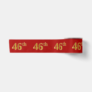 Falsche/Nachgeahmte Gold-Optik "46." Ereignis-Numm Satinband