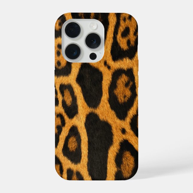 Falsche Ozelot-Haut iPhone 15 Pro Hülle (Rückseite)