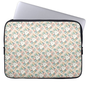 Falsche Patchwork-Pastell-Hütte-Kitty-Gesicht Laptopschutzhülle