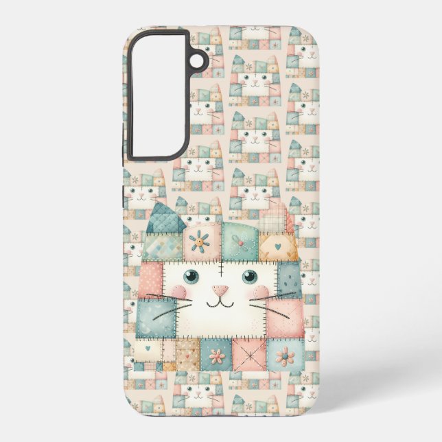 Falsche Patchwork-Pastell-Katzenhütte Samsung Galaxy Hülle (Rückseite)