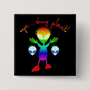 Falsche Planeten-alien-Knöpfe Button