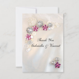Falsche rosa Diamant-Perlmuttknöpfe Hochzeit Danke