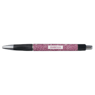 Falsche rosa Glitter-Textur-Optik mit individuelle Kugelschreiber